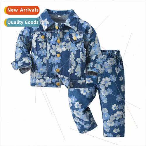 Childrens clothing 2023 spring childrens long-sleeved floral