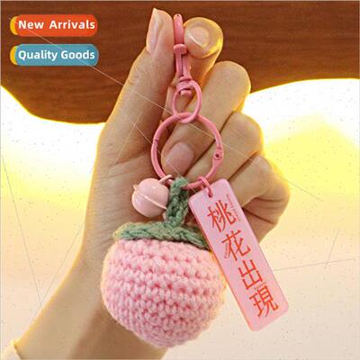 Finished Knitted Fruit Pendant Handmade Crochet Peach Wool K