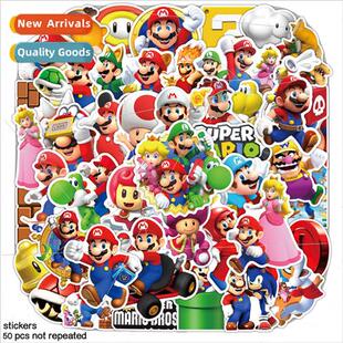 50 Mario Bros. Movie Super Mario Plumber Cartoon Doodle Stic