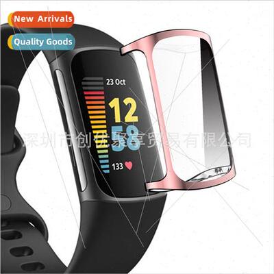 适用 Fitbit charge5 smartwatch case tpu full cover plating p
