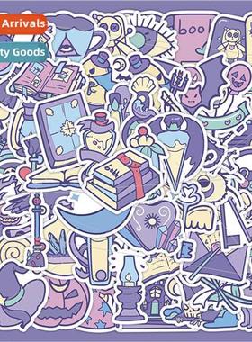 60 Witch Magic Small Objects Stickers Non-repeating Purple W