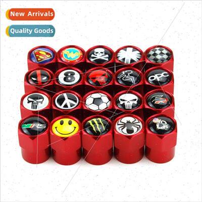 New red car tire valve cap with car logo universal valve cap