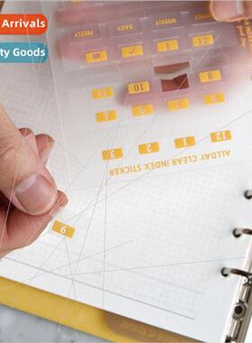 Korean stationery translucent calendar index label stickers