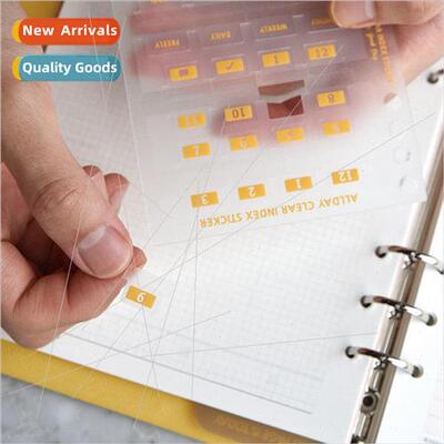 Korean stationery translucent calendar index label stickers
