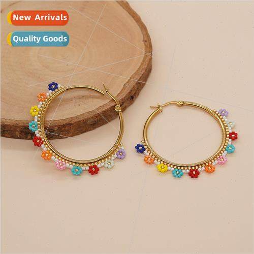 Bohemian ethnic  creative imported rice beads woven colorful
