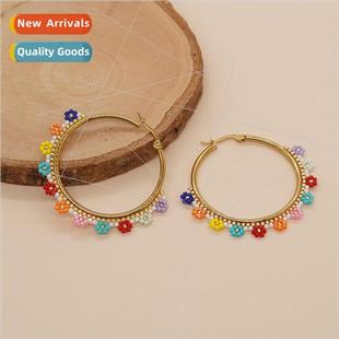 imported creative rice beads colorful Bohemian woven ethnic