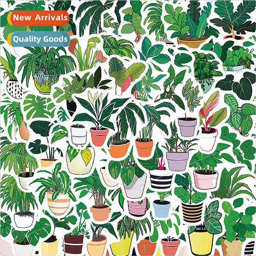89 green plant stickers floral decoration luggage cell phone