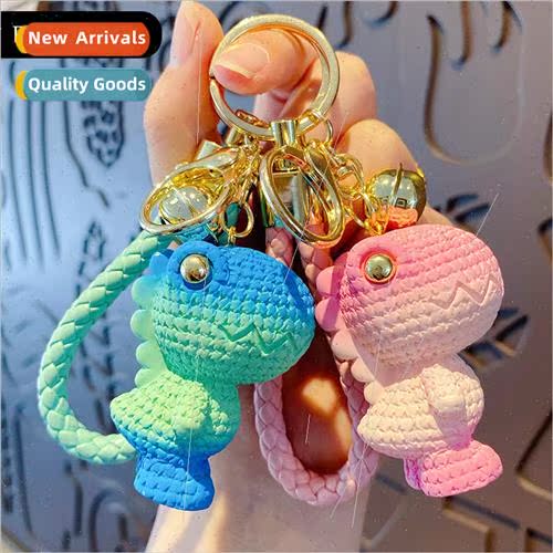Cartoon gradient resin wool dinosaur keychain exquisite cute