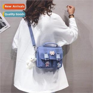 Japanese ins cute canvas small satchel bag female 2022 new H