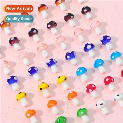 Hundreds of mushroom glass glaze beads handmade diy beads lo