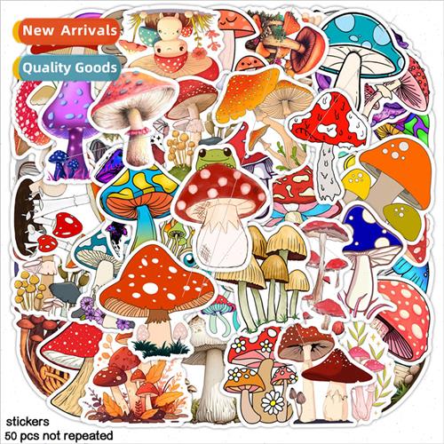 50 cartoon mushroom stickers cute creative stickers cups pho