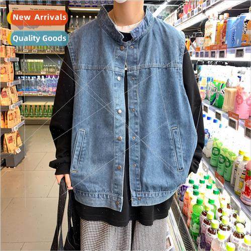 Spring and Autumn denim vest men ins retro loose sleeveless