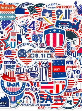 50 American Stars and Stripes Independence Day Stickers Amer