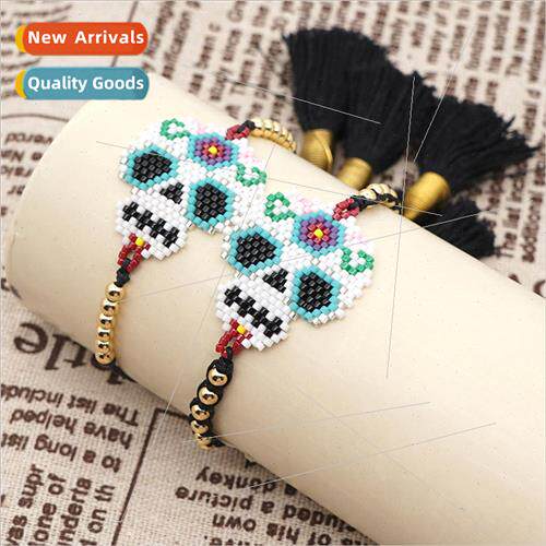 Personalized Exaggerated Skull Halloween Jewelry Rice Bead C
