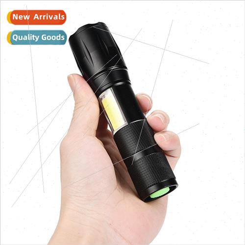 telescopic zoom A100 with side light COB flashlight LED outd