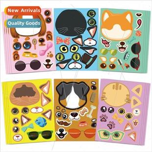 Dog Makeup Creative Stickers Kid Puzzle Cat