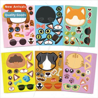 Cat Dog Creative Puzzle Stickers Cat Dog Makeup Stickers Kid