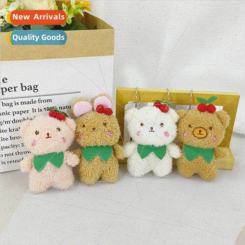 Cute cherry bunny pendant plush doll doll bear bag charm min