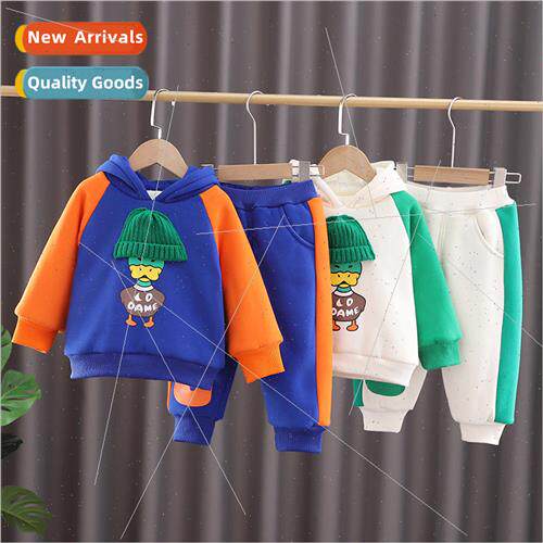 Childrens winter padded sweater hoodie two-piece set of boys