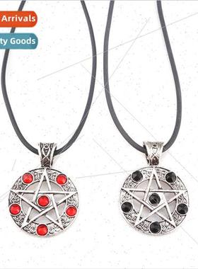 Evil 适用ce pentagram necklace black deacon necklace creativ