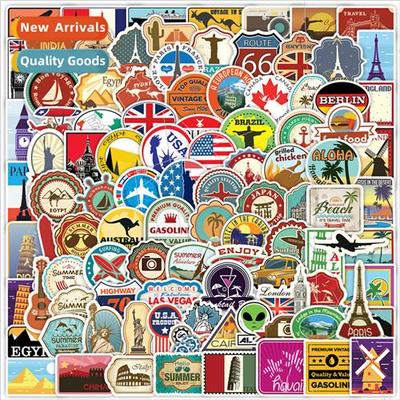 100 -repeating travel map graffiti stickers suitcase cell ph