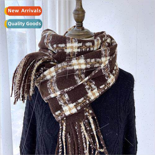 Autumn and winter plaid scarf female 2022 new Korean  of the