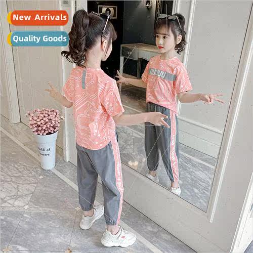 Girls summer suit 2023 new 适用eign- childrens summer sports