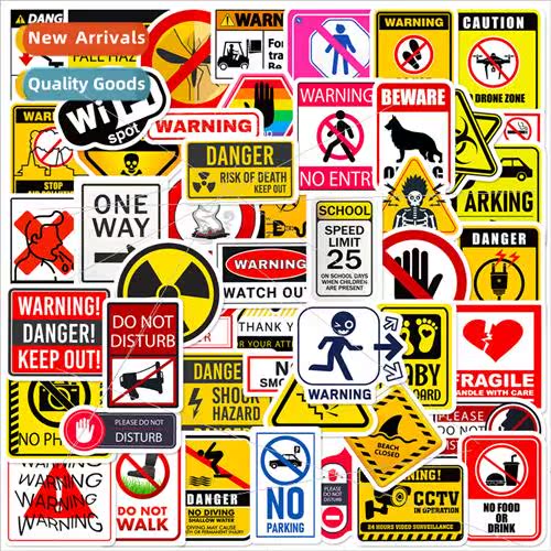 50 warning signs childrens cartoon stickers kindergarten stu
