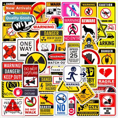 50 warning signs childrens cartoon stickers kindergarten stu