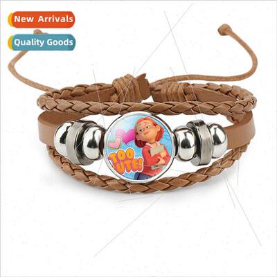 turning red cartoon image time gem cowhide bracelet card col
