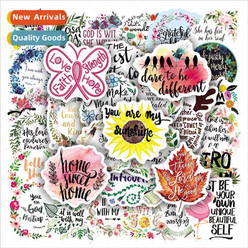 50 small fresh inspirational phrases doodle stickers bicycle