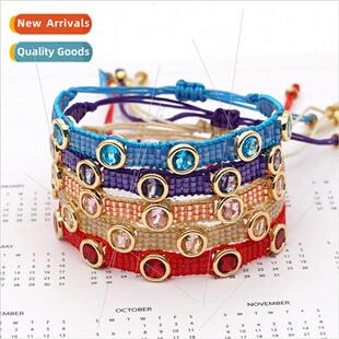 che ght xury Diamonds Gemstones 3 Rows Beaded Bracelet Rice