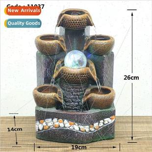 fountain rockery water living dec Large room rustic