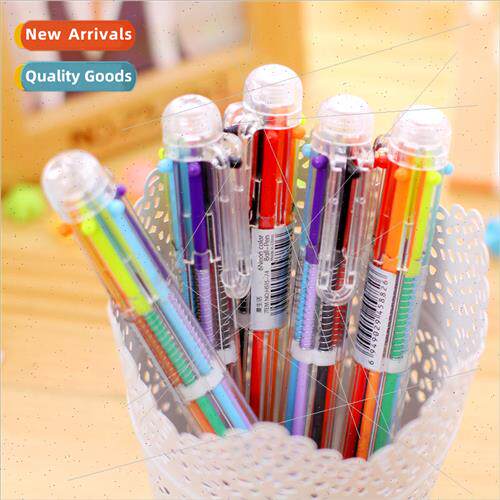 creative cute cartoon multi-color 6-color ballpoint pen clic