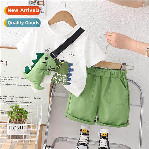 2248 boys summer satchel short sleeve pants two-piece baby c