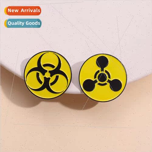 Creative Metal BroochRadiation Danger  PinClothing Accessori