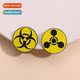 Metal BroochRadiation Danger Creative PinClothing Accessori