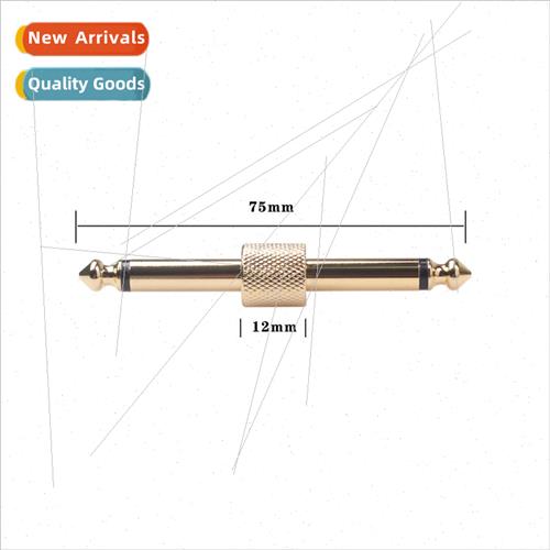 Cylindrical Copper Gold Plated 6.35 Male to Male ngle Block