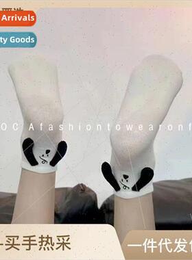 Three-dimensional doll socks womens spring and fall ins blac