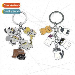 Cartoon cute meow cute doll key ring cat backyard couple pen