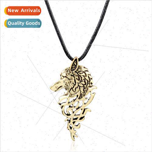 Viking Collection Vintage Bully Wolf Head Necklace Pendant