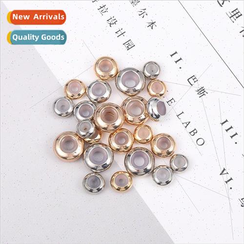 10 pcs copper flat round silicone beads necklace length adju