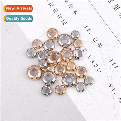 10 pcs copper flat round silicone beads necklace length adju