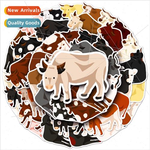 50 cow cartoon animals cows cute coo card material waterproo