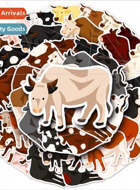 50 cow cartoon animals cows cute coo card material waterproo
