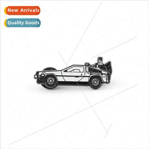 Cartoon  back to the future metal brooch time travel machine