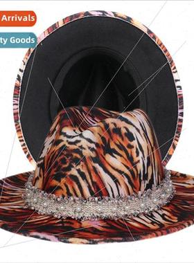 Wind retro wool tweed hat pearl large brim bowler hat womens