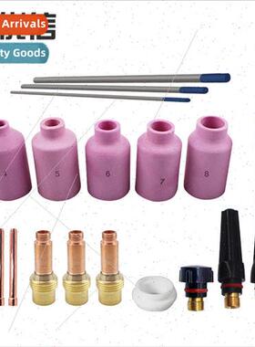 18-Piece TIG Torch Nozzle Ring Cover Gas Lens Glass Cup Kit