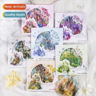 Castle flower domain series PET stickers shell light goo car