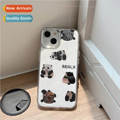 ins cute cartoon panda iPhone12Pro plating 13 phone case 11